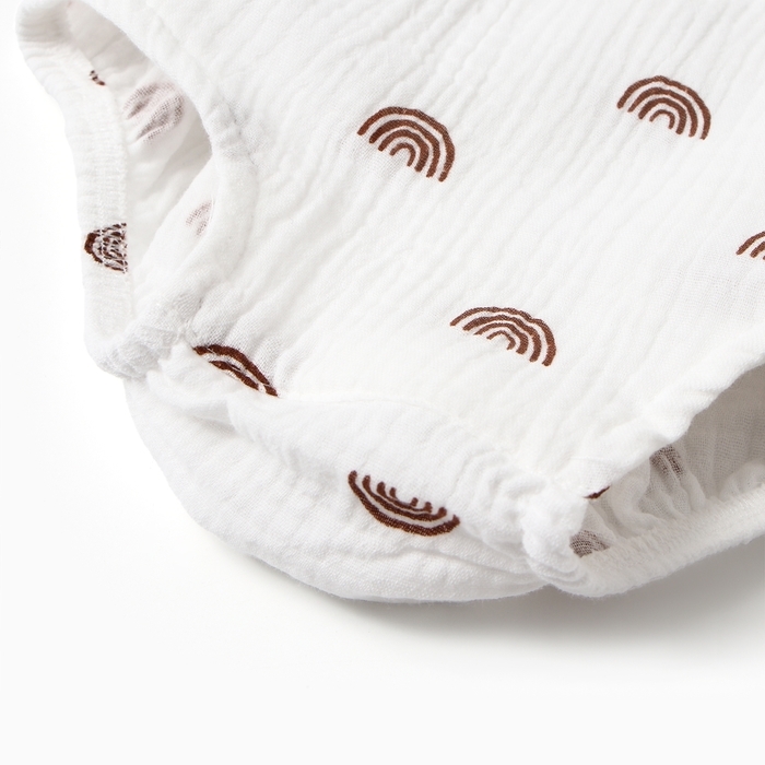 Комбинезон с рюшами Крошка Я Муслин,р. 74-80, молочный