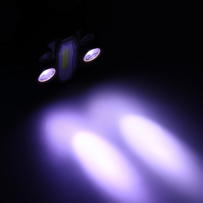 Фонарь налобный аккумуляторный, 13 Вт, 4000 мАч, 5 В, COB + T6. 7 режимов, датчик движения Фонарь налобный аккумуляторный, 13 Вт, 4000 мАч, 5 В, COB + T6. 7 режимов, датчик движения