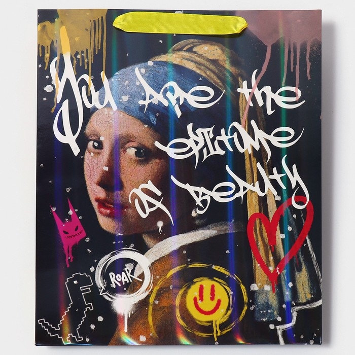 Пакет подарочный ламинированный вертикальный, упаковка, &laquo;Граффити&raquo;, М 26 х 32 х 12 см