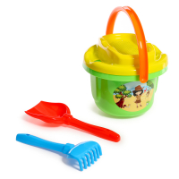 Песочный набор №193: ведро большое, ситечко большое, лопатка, грабельки), цвета МИКС