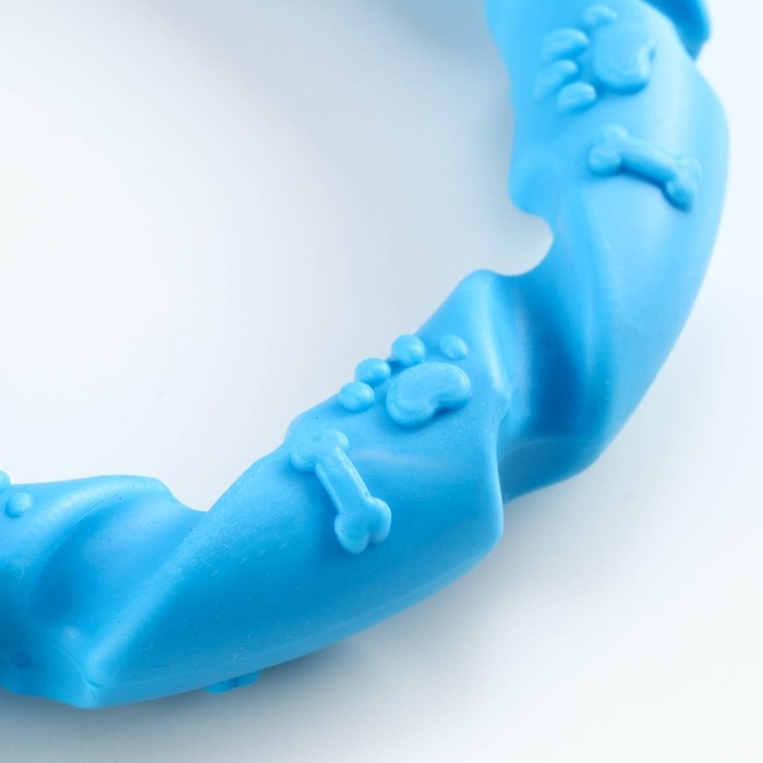 Игрушка жевательная для собак Игрушка жевательная для собак "Витое кольцо", 11,5 см, голубая