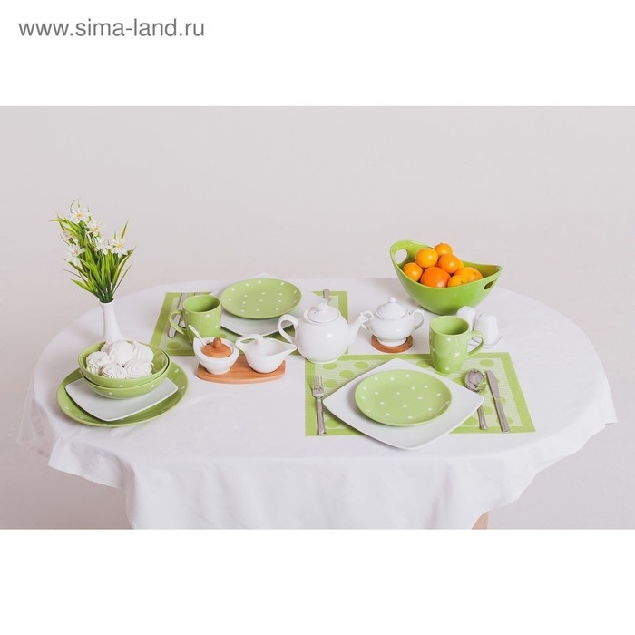 Кружка керамическая Доляна &laquo;Зелёный Горох&raquo;, 360 мл, цвет зелёный