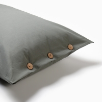 Комплект наволочек Этель 50*70 см - 2 шт, цв.темно-зеленый, жатый хлопок,140гр/м2