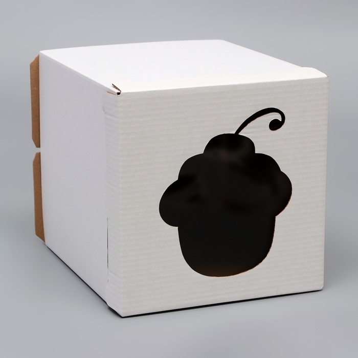 Коробка под торт с окном, Коробка под торт с окном, "Пироженка", белая, 26 х 26 х 30 см