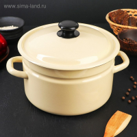 Кастрюля эмалированная цилиндрическая, 5 л, цвет слоновая кость Кастрюля эмалированная цилиндрическая, 5 л, цвет слоновая кость