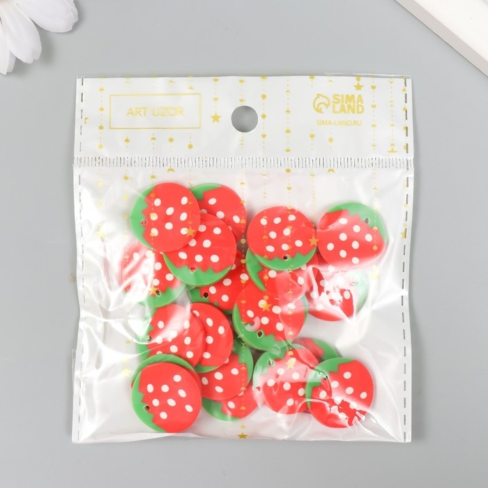 Декор для творчества PVC Декор для творчества PVC "Клубничка" набор 20 гр МИКС 0,3х1,5х2,3 см