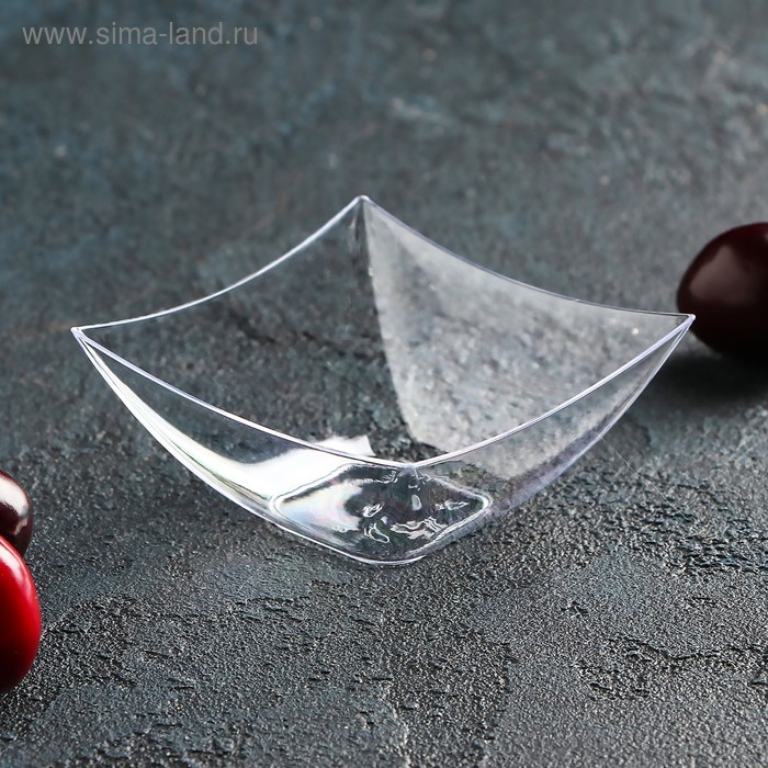 Форма пластиковая одноразовая для фуршетов Square, 90 мл, 7&times;7 см, 25 шт в упаковке, цвет прозрачный