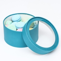 Подарочная коробка "Wewak" сине-травяной, завальцованная с окном, 18 х 10 см