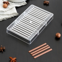 Форма для шоколада &laquo;Соломка&raquo;, 20&times;12&times;2,5 см, 18 ячеек 8,5&times;0,5 см, цвет прозрачный