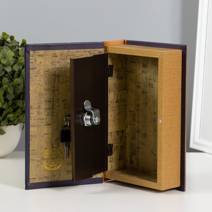 Сейф-книга дерево кожзам Сейф-книга дерево кожзам "Знание - это абсолютная ценность нашего времени" 21х13х5 см