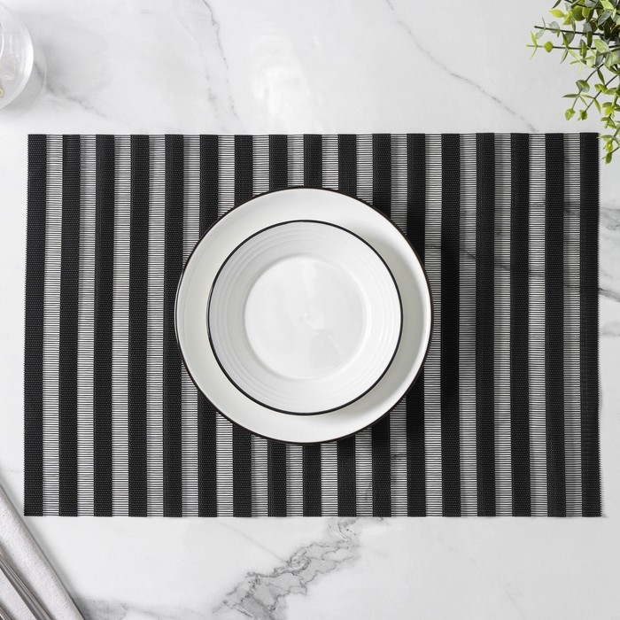 Набор салфеток сервировочных на стол Magistro, 4 шт, 30&times;45 см, цвет чёрный