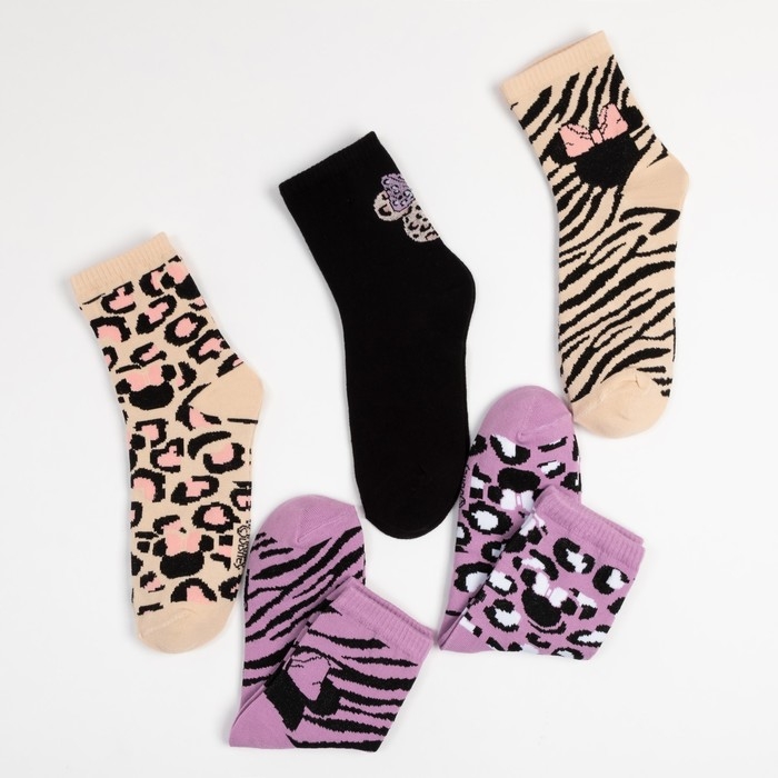 Набор носков "Minnie", Минни Маус, 5 пар, 22-24 см