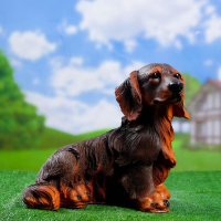 Садовая фигура "Такса длинношерстная" коричневая, 35х32х22см Садовая фигура "Такса длинношерстная" коричневая, 35х32х22см