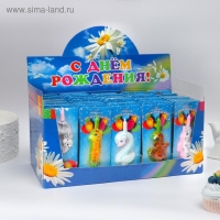 Шоу-бокс со свечами для торта цифры "Зверушки" 10,2 см, 50 штук Шоу-бокс со свечами для торта цифры "Зверушки" 10,2 см, 50 штук