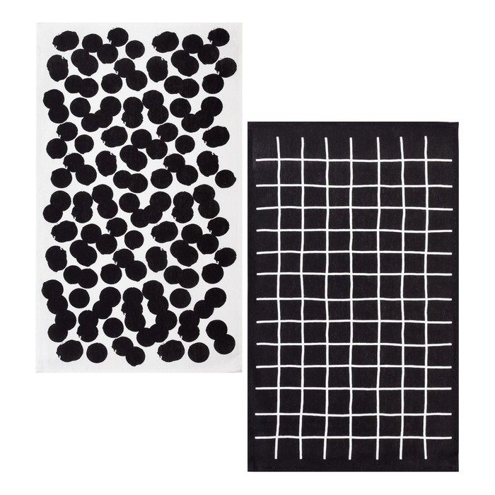 Набор кухонных полотенец Доляна &laquo;Геометрия&raquo; 35х60см-2шт, 100% хлопок