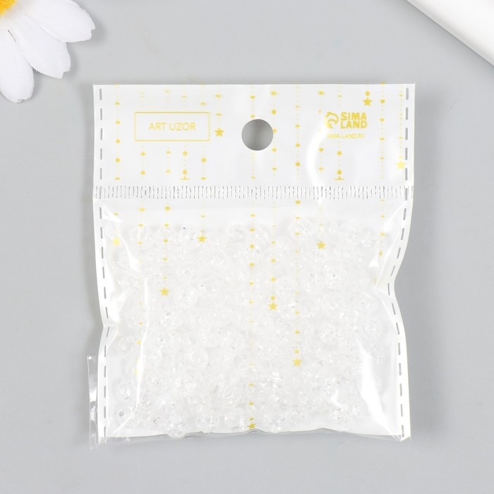 Бусины для творчества пластик "Перламутр прозрачный" набор 20 гр 0,6х0,6х0,6 см