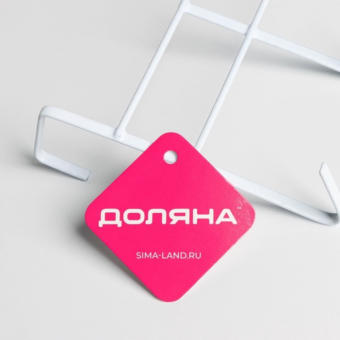 Вешалка на дверь на 6 крючков Доляна &laquo;Моно&raquo;, 44&times;9&times;15 см, цвет белый