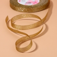 Лента парчовая, 10 мм, 23 ± 1 м, цвет бежевый №035 Лента парчовая, 10 мм, 23 ± 1 м, цвет бежевый №035