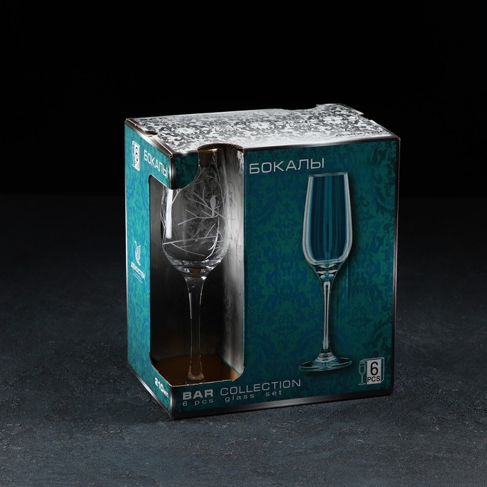 Набор бокалов &laquo;Венский лес&raquo;, стеклянный, 210 мл, 6 шт