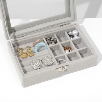 Подставка для украшений &laquo;Шкатулка&raquo;, 5 рядов, 9 ячеек, 15&times;10&times;4,5, цвет серый