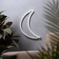 Неоновая вывеска &laquo;Полумесяц&raquo; 30 x 18.5 см, батарейки AAx3 (нет в комплекте) + USB, свечение тёплое белое