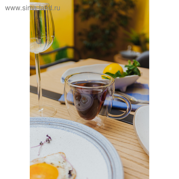 Кружка стеклянная с двойными стенками Magistro &laquo;Сердце&raquo;, 250 мл