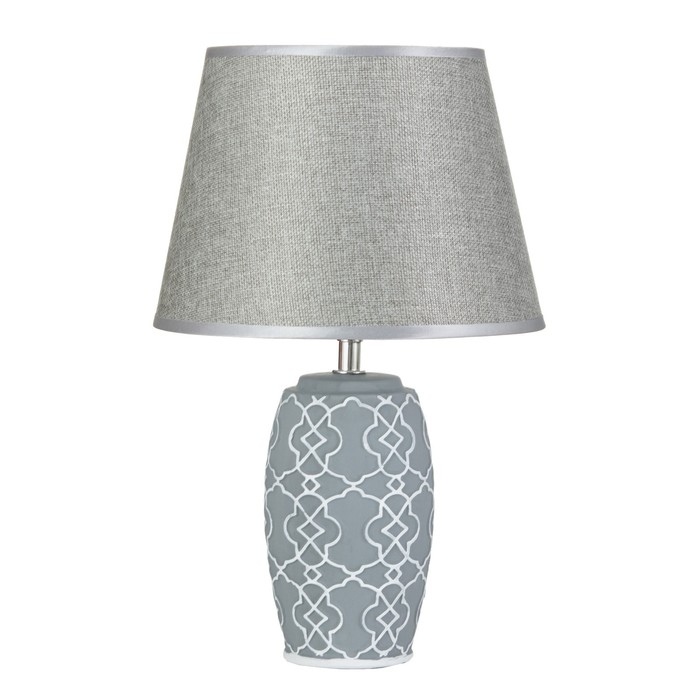 Настольная лампа "Камила" Е14 40Вт серо-белый 22х22х35 см RISALUX
