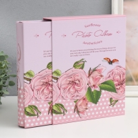 Фотоальбом на 200 фото 10х15 см "Розы и горошек" в коробке 25,8х21х5 см