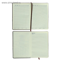 Ежедневник недатированный А5, 140 листов, тонированный срез, в клетку, обложка пвх, МИКС