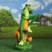 Садовая фигура "Лягушка с бабочкой" 14х14х39см Садовая фигура "Лягушка с бабочкой" 14х14х39см