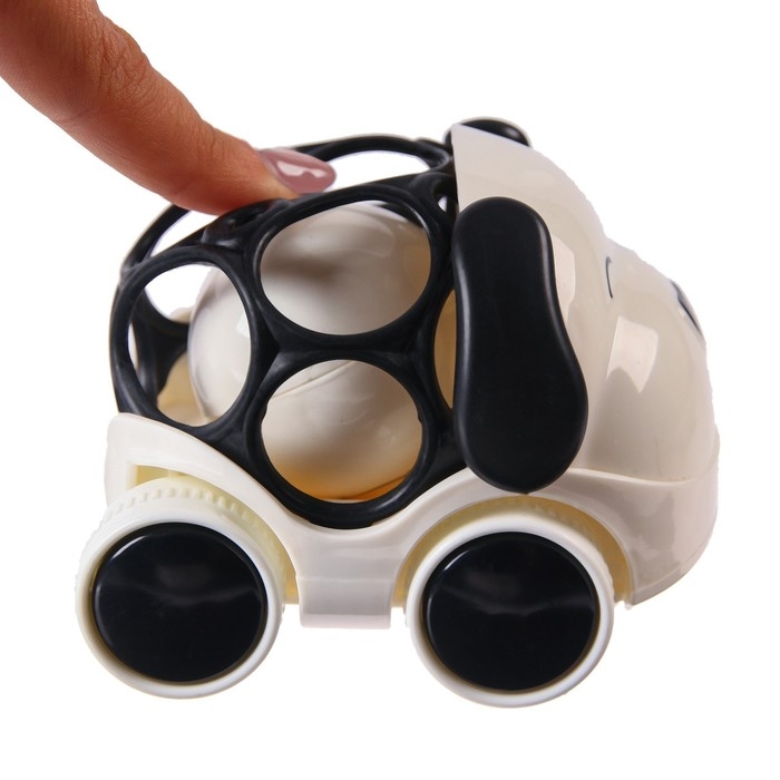 Машинка - погремушка «Собачка», с эластичными элементами, Крошка Я Машинка - погремушка «Собачка», с эластичными элементами, Крошка Я