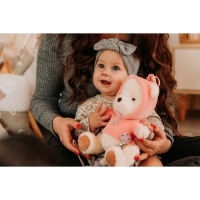 Подарочный набор: мягкая игрушка &laquo;Медвежонок&raquo; + держатель для пустышки, 23 см, розовый