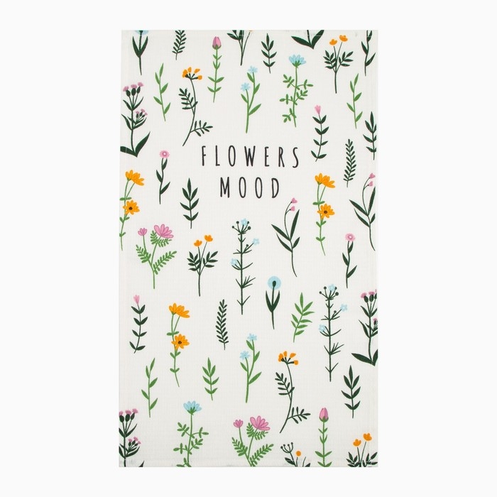 Набор кухонных полотенец Доляна Hello spring 35х60 см -4 шт, 100% хлопок, вафля 160 г/м2