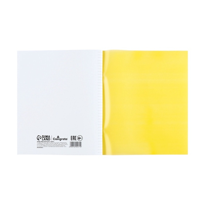 Тетрадь 48л кл ЖЁЛТАЯ, пласт обл, блок офсет Тетрадь 48л кл ЖЁЛТАЯ, пласт обл, блок офсет