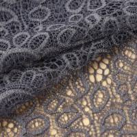 Кружевная эластичная ткань, 190 мм &times; 2,7 &plusmn; 0,5 м, цвет графитовый