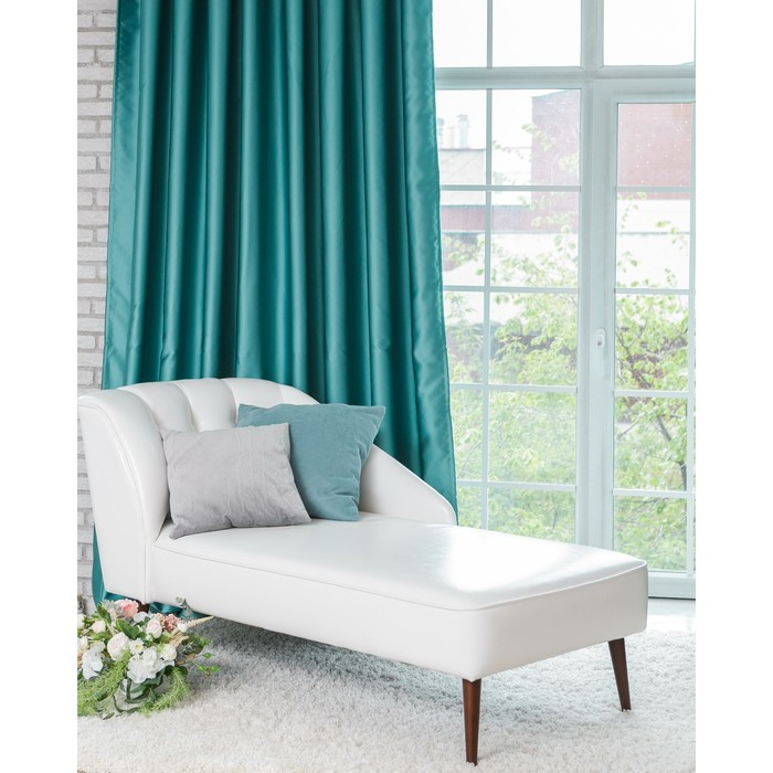 Штора портьерная Этель 250&times;265 см, двусторонний блэкаут, цвет Серо-голубой, пл. 240 г/м&sup2;