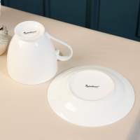 Чайная пара фарфоровая &laquo;Barista&raquo;, 440 мл, белая