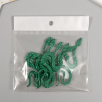 Новогодний декор "Зеленая змея" фоам глиттер, 7 см (Новогодний набор 6 шт)