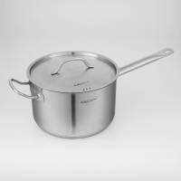 Ковш «Общепит», 6,3 л, d=24 см, h=14,5 см, металлическая крышка, с теплораспределительным слоем, индукция Ковш «Общепит», 6,3 л, d=24 см, h=14,5 см, металлическая крышка, с теплораспределительным слоем, индукция