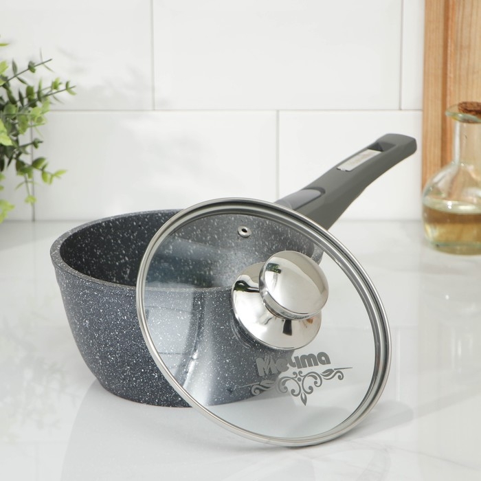 Набор посуды №1 &laquo;Гранит&raquo;, 3 предмета: сковорода d=26 см, ковш 1,7 л, кастрюля 5 л, крышки, антипригарное покрытие