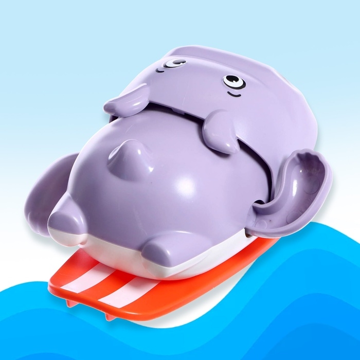 Заводная игрушка водоплавающая &laquo;Бегемотик&raquo;, 12 &times; 10 &times; 6,5 см, цвета МИКС