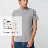 Рубашка поло мужская Spring 210 серый меланж, размер M