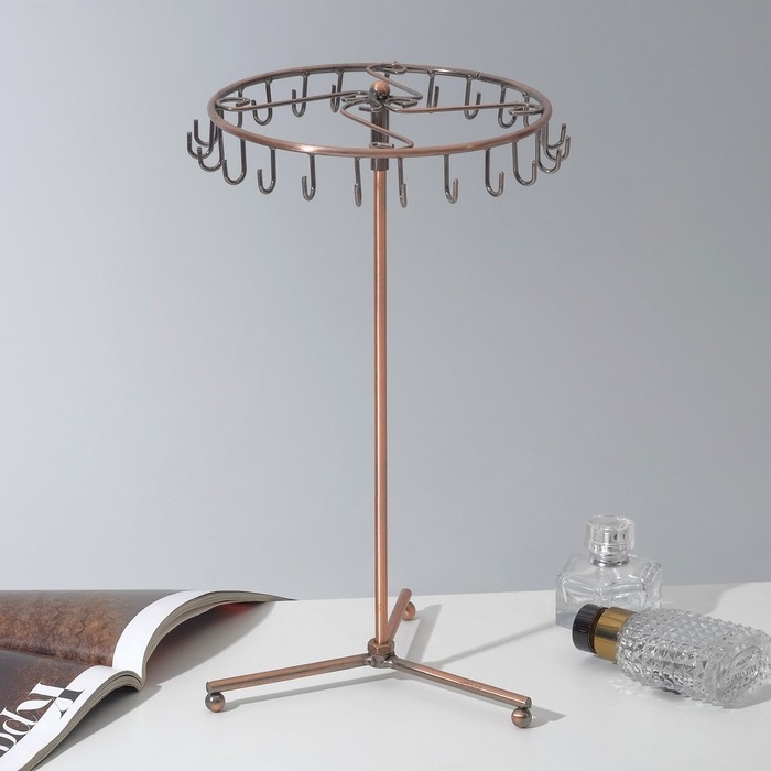 Подставка для украшений «Вешалка», 23 крючка, 31×33 см, цвет медный Подставка для украшений «Вешалка», 23 крючка, 31×33 см, цвет медный