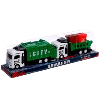 Набор грузовиков «Мусоровоз», инерция, 2 машины, баки Набор грузовиков «Мусоровоз», инерция, 2 машины, баки