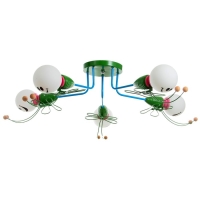 Люстра "Букашки" 5хЕ27 зеленый 68х68х25 см BayerLux Люстра "Букашки" 5хЕ27 зеленый 68х68х25 см BayerLux