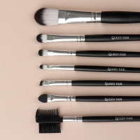 Набор кистей для макияжа, 7 предметов, чехол на кнопке, цвет чёрный