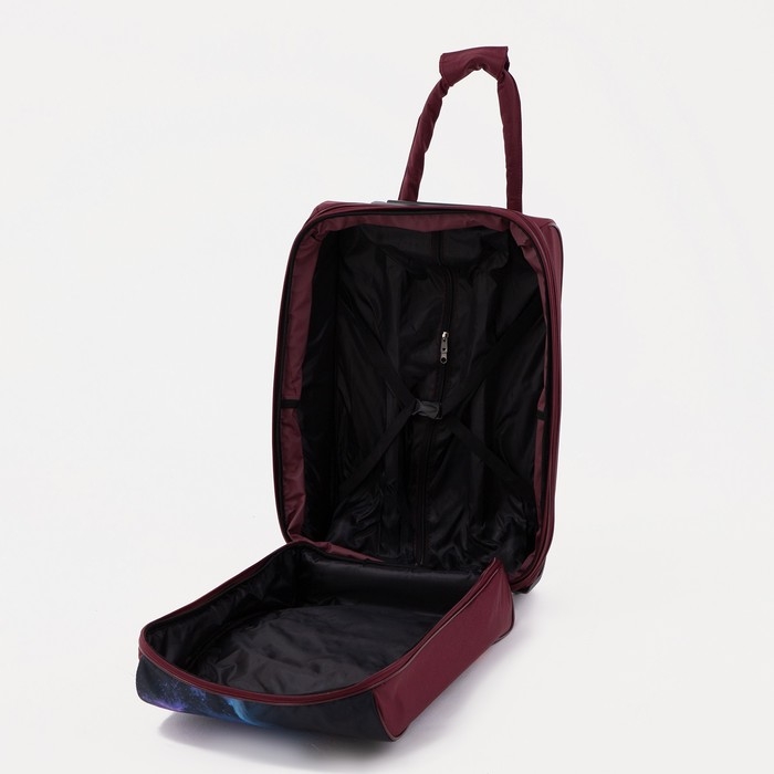 Чемодан малый 20", сумка дорожная на молнии, цвет фиолетовый