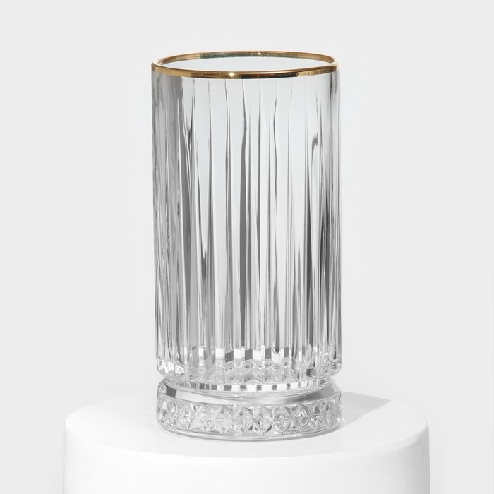 Набор стеклянных стаканов Elysia, 445 мл, 4 шт, с золотой каймой