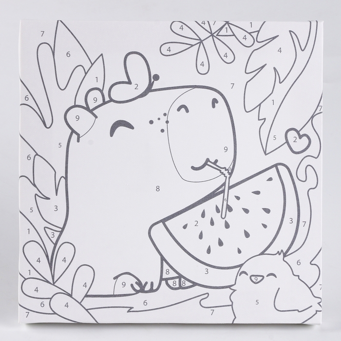 Картина по номерам для детей &laquo;Капибара с арбузом&raquo;, 17х17 см