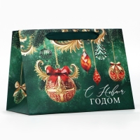 Пакет подарочный новогодний с широким дном &laquo;С Новым годом&raquo;, 25 х 19 х 18 см